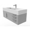 Castello Usa Nile 48" Wall Mounted Gray Vanity With White Top AndAnd Brushed Nickel Handles CB-MC-48G-BN-2053-WH - alternate 7
